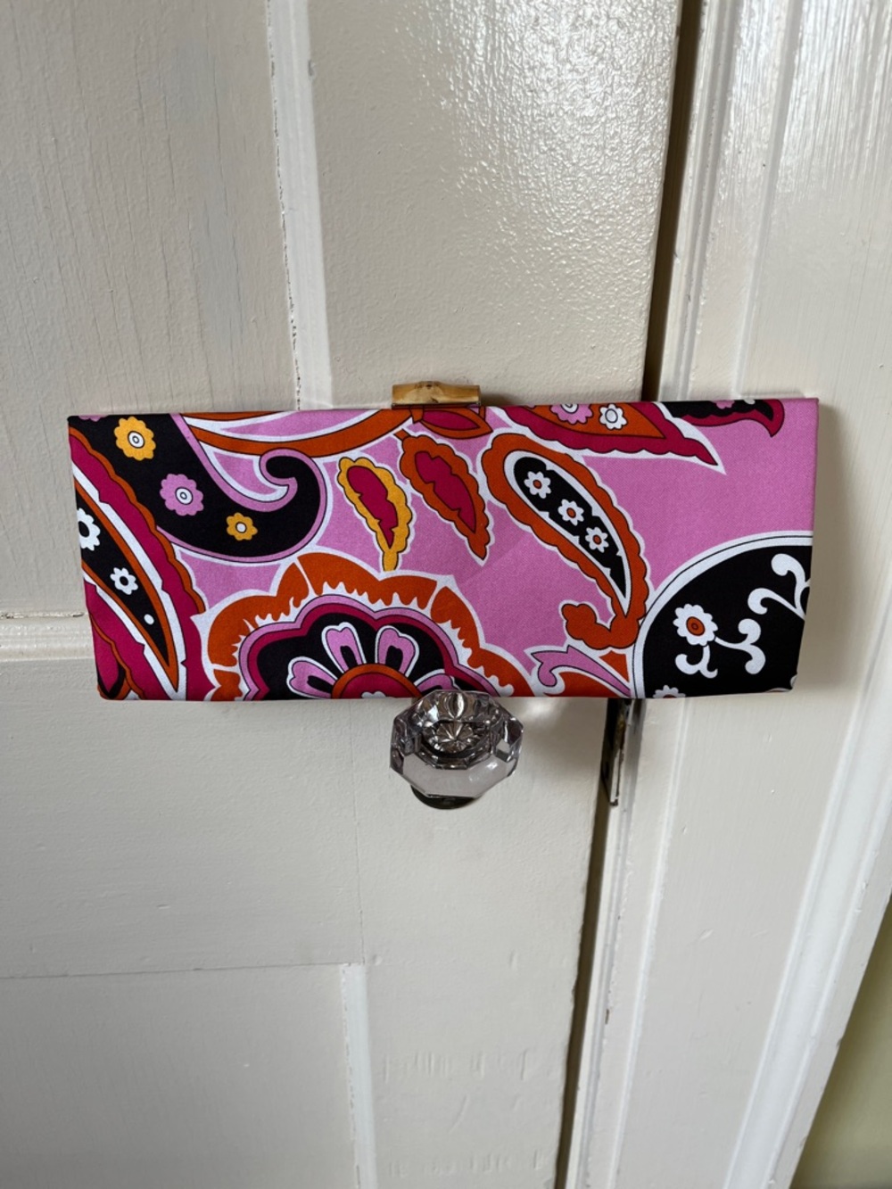 Banana Republic Pink Multi Paisley Clutch